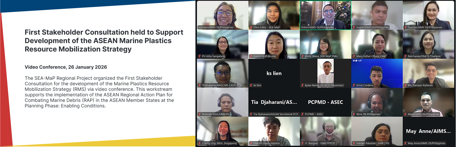 First Stakeholder Consultation held to Support Development of the ASEAN Marine Plastics Resource Mobilization Strategy